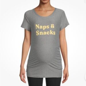 NWT Women’s Maternity Nap & Snacks Graphic T-Shirt in Size Small-4-6